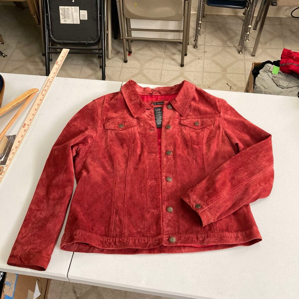 Red-Orange Suede Jacket XL 90’s